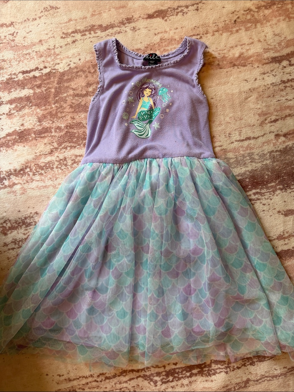 lilt Lavender Ribbed Tank with Ruffle Trim